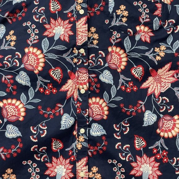 St Johns Bay Navy Red Floral Tank Top Button Women's Size 2XL NWT Pocket Vintage - Picture 3 of 11